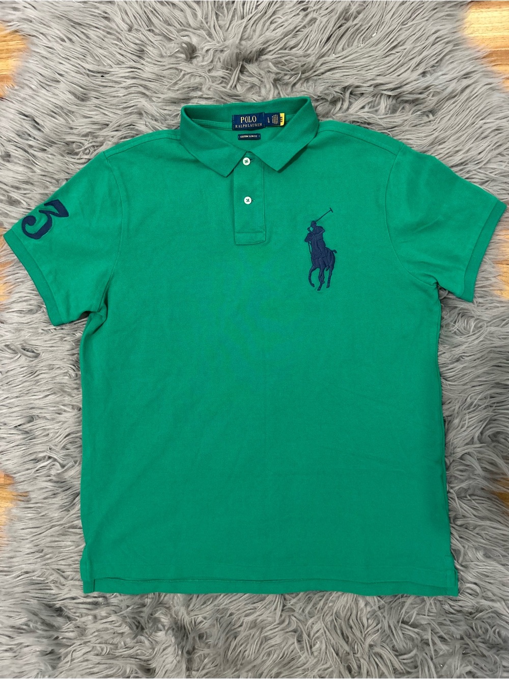 Polo by Ralph Lauren Green Polo Shirt with Big Navy Logo